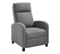 WOLTU Fauteuil Relax, Fauteuil Inclinable, Canapé 1 Place, Lin, Gris Foncé | Dossier et Repose-Pieds Réglables, Appui-tête, Assise Rembourrée