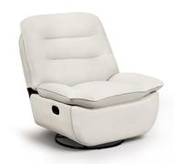 WOLTU Fauteuil Relax, Fauteuil Inclinable, Pivotant à 360°, Bascule, Beige | Fauteuil TV Siège de 95 cm de Large, Repose-Pieds Pliable, Tissu Aspect Lin, Rangement Latéral
