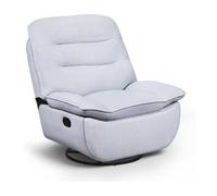 WOLTU Fauteuil Relax, Fauteuil Inclinable, Pivotant à 360°, Repose-Pieds Pliable, Tissu, Bleu Clair