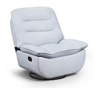WOLTU Fauteuil Relax, Fauteuil Inclinable, Pivotant, Bascule, Bleu Clair | Fauteuil TV Siège de 95 cm de Large, Repose-Pieds Pliable, Tissu Aspect Lin, Rangement Latéral