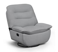 WOLTU Fauteuil Relax, Fauteuil Inclinable, Pivotant à 360°, Repose-Pieds Pliable, Tissu,Gris foncé