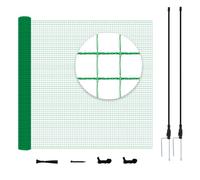 WOLTU Filet de Volière 25x1,2m, Filet Anti-Oiseaux Filet de Protection Jardin, Clôture pour Poules, avec Cordes Piquets de Terre Attaches-Câbles, 53 g/m² PE, Vert