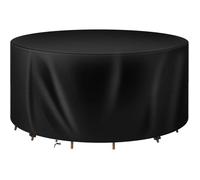 WOLTU Housse pour Mobiliers de Jardin, Tissu Oxford 420D, avec Cordon de Serrage, Hydrofuge, Résistant au UV, 130x130x75cm, Noir