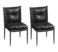 WOLTU Lot 2 Chaises de Salle à Manger, Simili-Cuir Luxe Facile d'Entretien, Double Épaisseur, Moderne et Gain de Place, Noir