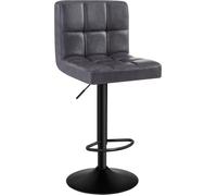 WOLTU Lot de 1 Tabouret de Bar, Pied Noir en Acier, Siège en Similicuir rembourrée, Anthracite