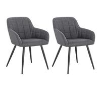 WOLTU Lot de 2 Chaise de Salle à Manger,Lin,Gris Foncé