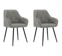 WOLTU Lot de 2 Chaises de Salle à Manger, Chaise Cuisine Rembourrée en SimiliCuir Vintage, Pieds en Métal, Gris Foncé W0ATT0545-2