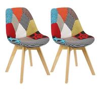 WOLTU Lot de 2 Chaises de salle à manger chaises scandinaves Pied en bois Style nordique Multicolore