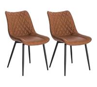 WOLTU Lot de 2 Chaises de salle à manger en simili Brun Clair - Style contemporain - 46x40.5x85.5cm