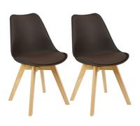 WOLTU Lot de 2 Chaises de salle à manger Pied en bois Style nordique Brun