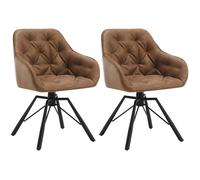 WOLTU Lot de 2 Chaises de Salle à Manger Pivotantes, Chaise de Salon Scandinave en PU, Pieds en Métal, Marron Clair W0ATT0571-2