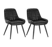 WOLTU Lot de 2 Chaises de Salle à Manger,Similicuir,Noir Brillant