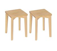 WOLTU Lot de 2 Chaises de Salle à Manger,Tabouret de Cuisine | Tabourets Rectangulaires en Bois Massif, Sans Dossier, Pour Salle à Manger, Salon et Chambre à Coucher