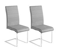 WOLTU Lot de 2 Chaises de Salle à Manger,Velours,Gris Foncé | Chaises de salle à manger à haut dossier rembourré,pieds métalliques en arche,pour salle à manger et salon