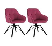 WOLTU Lot de 2 Chaises Pivotante à 360°,Chaise Salle à Manger en Velours, Fauteuil Scandinave, Pieds en Métal, Bordeaux W0ATT0391-2