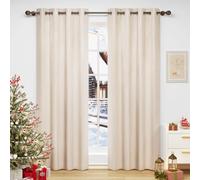 WOLTU Lot de 2 Rideau Occultant à œillets en Velours, 140x270cm, Beige
