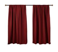 WOLTU Lot de 2 Rideaux Occultant avec Galon Fronceur, 135x175cm, Bordeaux