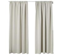 WOLTU Lot de 2 Rideaux Occultant avec Galon Fronceur, 135x225cm, Beige