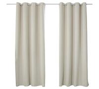 WOLTU Lot de 2 Rideaux Occultant avec Œillets, 135x225cm, Beige