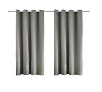 WOLTU Lot de 2 Rideaux Occultant avec Œillets, 175x140cm, Gris Foncé | Isolation thermique, Protection lumière, Réduction du bruit, Salon et chambre, Dimensions variées, Pose facile