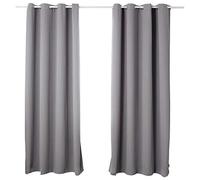 WOLTU Lot de 2 Rideaux Occultant avec Œillets, 245x140cm, Gris Foncé | Isolation thermique, Protection lumière, Réduction du bruit, Salon et chambre, Dimensions variées, Pose facile