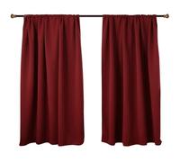 WOLTU Lot de 2 Rideaux occultant, pour fenêtre et Porte Isolant Thermique,135x175cm,Bordeaux, VH5882bd-2