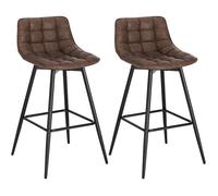 WOLTU Lot de 2 Tabouret de Bar Design Chaise Haute pour Bar Bistro siège en Similicuir avec Repose-Pieds Cadre en métal,Brun