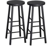 WOLTU Lot de 2 Tabourets de Bar-Bistrot, Tabouret de cuisine, Chaise de salle à manger, Structure en métal,Siège en MDF, Noir