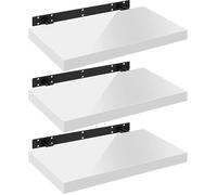 WOLTU Lot de 3 Étagère Murale,Tablette Murale,Étagère à Livres,Panneau de Bois,40x22,9x3,8cm,Blanc,RG9476ws-3