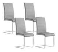 WOLTU Lot de 4 Chaise Salle à Manger, Chaise Cantilever en Velours, Doux et confortable, Gris Foncé W0ATT0043-4