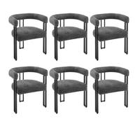 WOLTU Lot de 4 Chaises de Salle à Manger,Chenille,Gris Foncé | Chaise Salon avec Pieds en Métal, Fauteuil Chambre, Siège Rembourré, Chaise Moderne