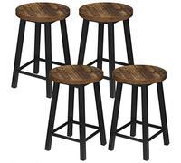 WOLTU Lot de 4 Chaises de Salle à Manger Industrielle, Tabourets de Cuisine en Métal et Aggloméré, Chêne Vintage, BH297hov-4