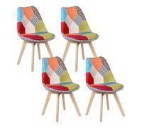 WOLTU Lot de 4 Chaises de Salle à Manger,Multicolore