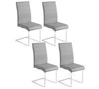 WOLTU Lot de 4 Chaises de Salle à Manger,Velours,Gris Foncé | Chaises de salle à manger à haut dossier rembourré,pieds métalliques en arche,pour salle à manger et salon