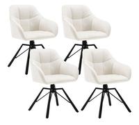 WOLTU Lot de 4 Chaises Pivotante à 360°,Chaise Salle à Manger en Velours,Fauteuil Scandinave,Pieds en Métal,Crème W0ATT0122-4