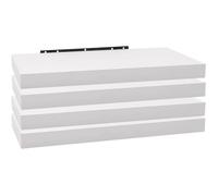 WOLTU Étagère Murale, Étagère Suspendue, Étagère Murale Flottante en MDF, Lot de 4, Blanc, pour Salon, Cuisine, Chambre, Salle de Bain etc RG9368ws-4