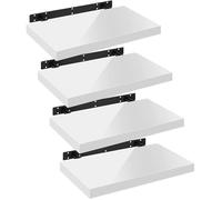 WOLTU Lot de 4 Étagère Murale,Tablette Murale,Étagère à Livres,Panneau de Bois,40x22,9x3,8cm,Blanc,RG9476ws-4