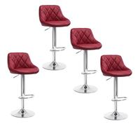 WOLTU lot de 4 Tabouret de bar avec repose-pieds,hauteur réglable, en similicuir,siège bien rembourré,Bordeaux
