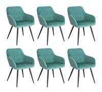 WOLTU Lot de 6 Chaise de Salle à Manger, Chaise de Cuisine rembourrée en Velours, Pied en métal, Vert Turc.