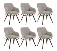 WOLTU Lot de 6 Chaises Pivotantes Salle à Manger, Fauteuils Salle à Manger, Chaises Velours, Pieds en Métal, Siège Rembourré, pour Salle à Manger, Bureau, Salon, Chambre, Gris Clair, EZS85hgr-6