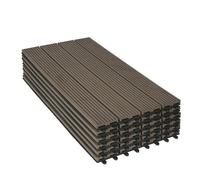 WOLTU WPC Dalle de sol Revêtement Carrelage 30x60cm pour jardin terrasse système plug-in pour fixation, Brun 6 pièce / 1 m²