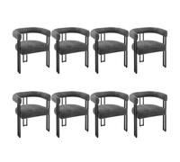 WOLTU Lot de 8 Chaises de Salle à Manger,Chenille,Gris Foncé | Chaise Salon avec Pieds en Métal, Fauteuil Chambre, Siège Rembourré, Chaise Moderne