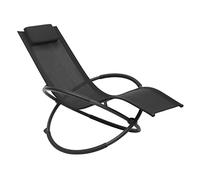 WOLTU LS002sz Chaise Longue Pliable Bain de Soleil pour Jardin fauteil Relax Baignoire en Tissu Respirant Charge maximale 160 kg, Noir