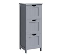 WOLTU Meuble Salle de Bain, Commode Salle de Bain, Meuble de Rangement, avec 3 Tiroirs, 32 x 30 x 81 cm, Armoire Rangement, pour Salon, Salle à Manger, Cuisine, Moderne, Gris BZS123hgr