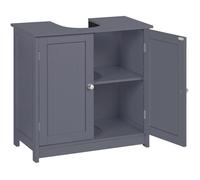 WOLTU Meuble sous Lavabo, Meuble de Rangement pour Salle de Bain en MDF, 60x60x30cm, Gris