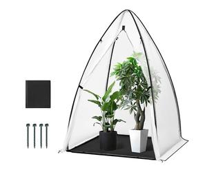 WOLTU Mini Serre de Jardin, Tente de Protection Contre Le Froid pour Plantes, Serre à tomates translucide pour Protection hivernale, Stable, pour Balcon/Jardin, 120x180 cm, Toile Anti-Froid Noire
