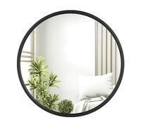WOLTU Miroir Mural Rond Ø50cm, Miroir Décoratif avec Cadre en Métal Noir, pour Salle de Bain, Chambre, Salon, Couloir