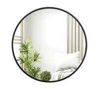 WOLTU Miroir Rond, Miroir Mural Décoratif avec Cadre en Métal Doré, φ81 cm, Verre Clair avec Panneau Arrière en MDF, pour Chambre à Coucher, Entrée, Salon