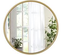 WOLTU Miroir Rond Mural 40x40cm, Cadre en Métal Doré, Miroir Décoratif pour Salle de Bain, Chambre, Salon, Couloir, MB6094gd01