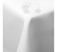 WOLTU Nappe de Table rectangulaire Aspect Lin Protection Décoration de Table Imperméable 130 x 300 cm Blanc